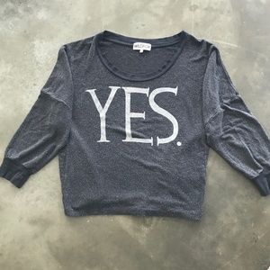 WILDFOX Yes Sweatshirt Top Comfy Lounge Sport Active Positivity Optimism Winner